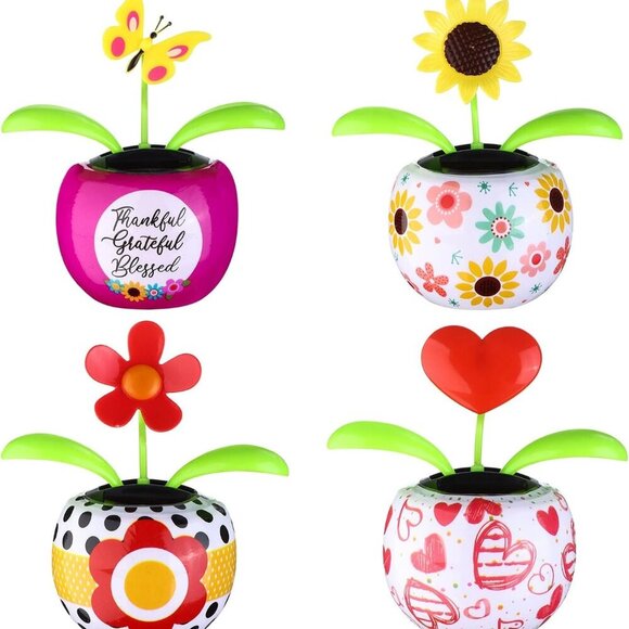 Other - 4 Solar Dancing Butterfly Toy Solar Powered Dancing Sun Flower in Colorful Pots